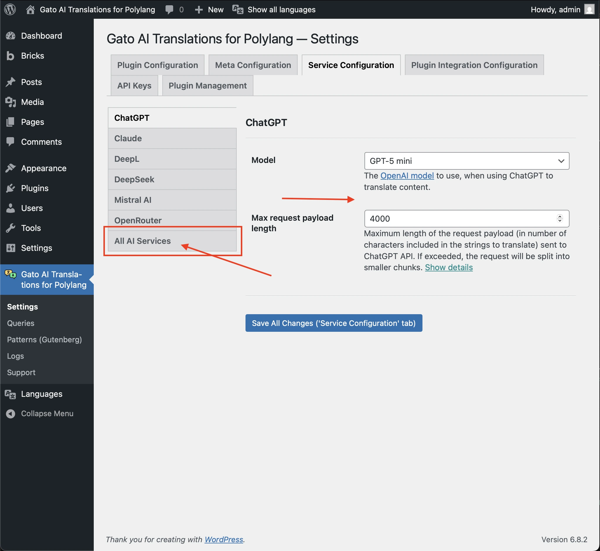 Custom AI Prompt missing configuration