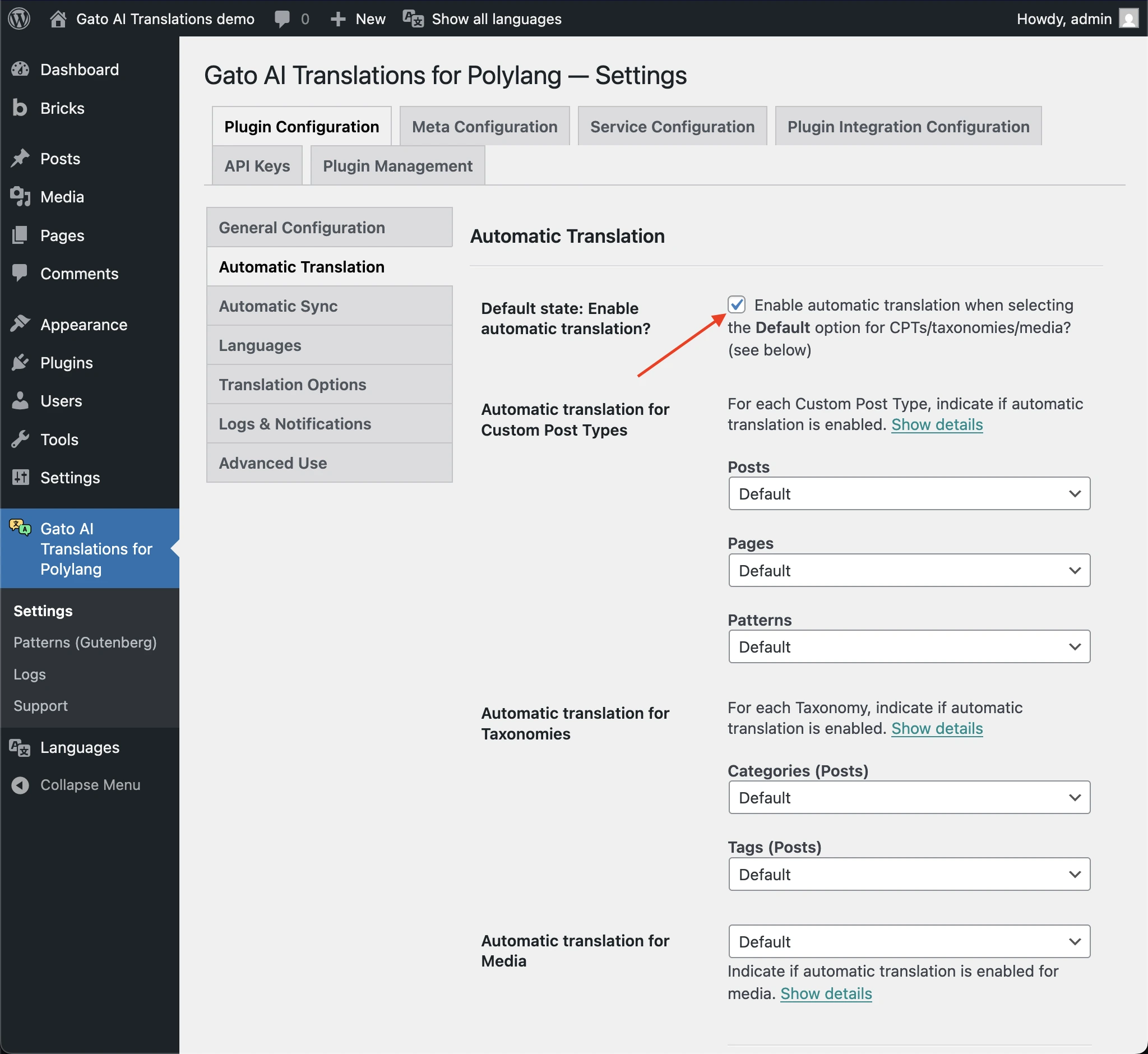 Disabling the automatic translations in general