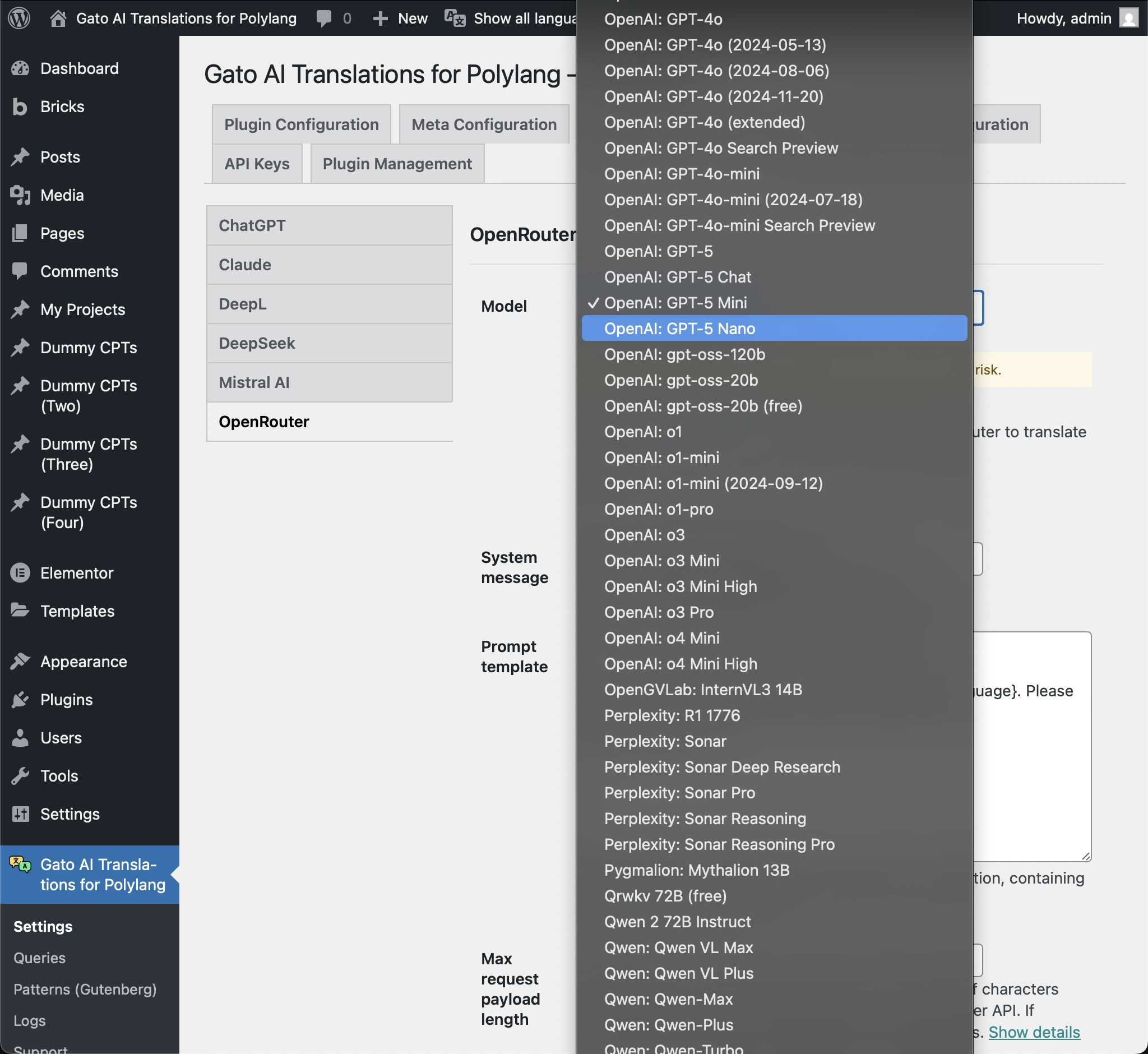 List of AI models available on OpenRouter