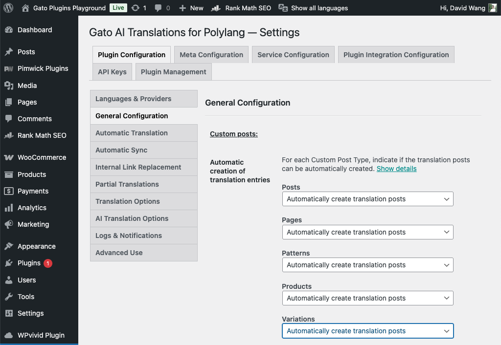 Automatically translate WooCommerce products with Gato AI Translations for Polylang